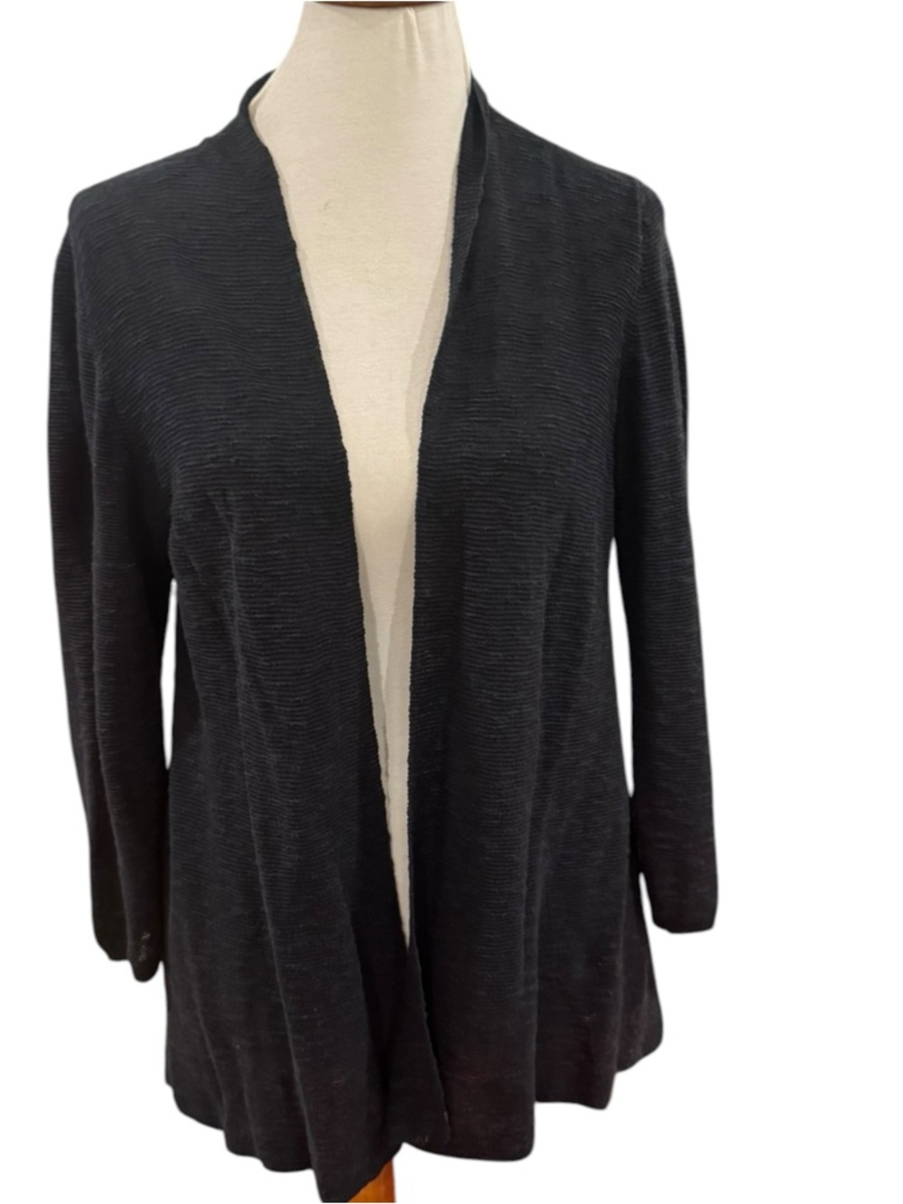 Open-Front Black Women’s Sweater cotton Cardigan Sz S